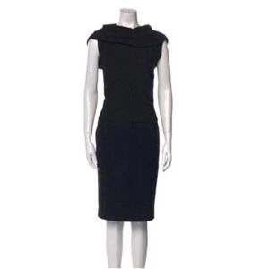 Alexander McQueen Wool Cowl Neck Sleeveless Dress Size 42